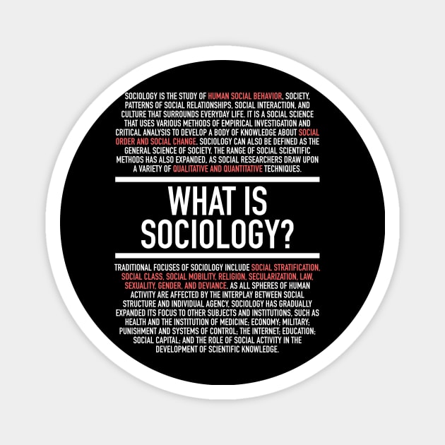 Sociology Defined - Sociologist Magnet by Hidden Verb